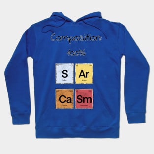 Science Sarcasm S Ar Ca Sm Elements of Humor Composition blue Hoodie